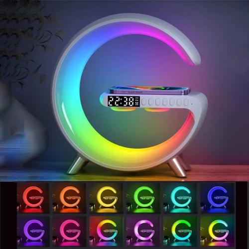 3 in 1 RGB LED شاحن لاسلكي مع ساعة وسبيكر uae - Makfool