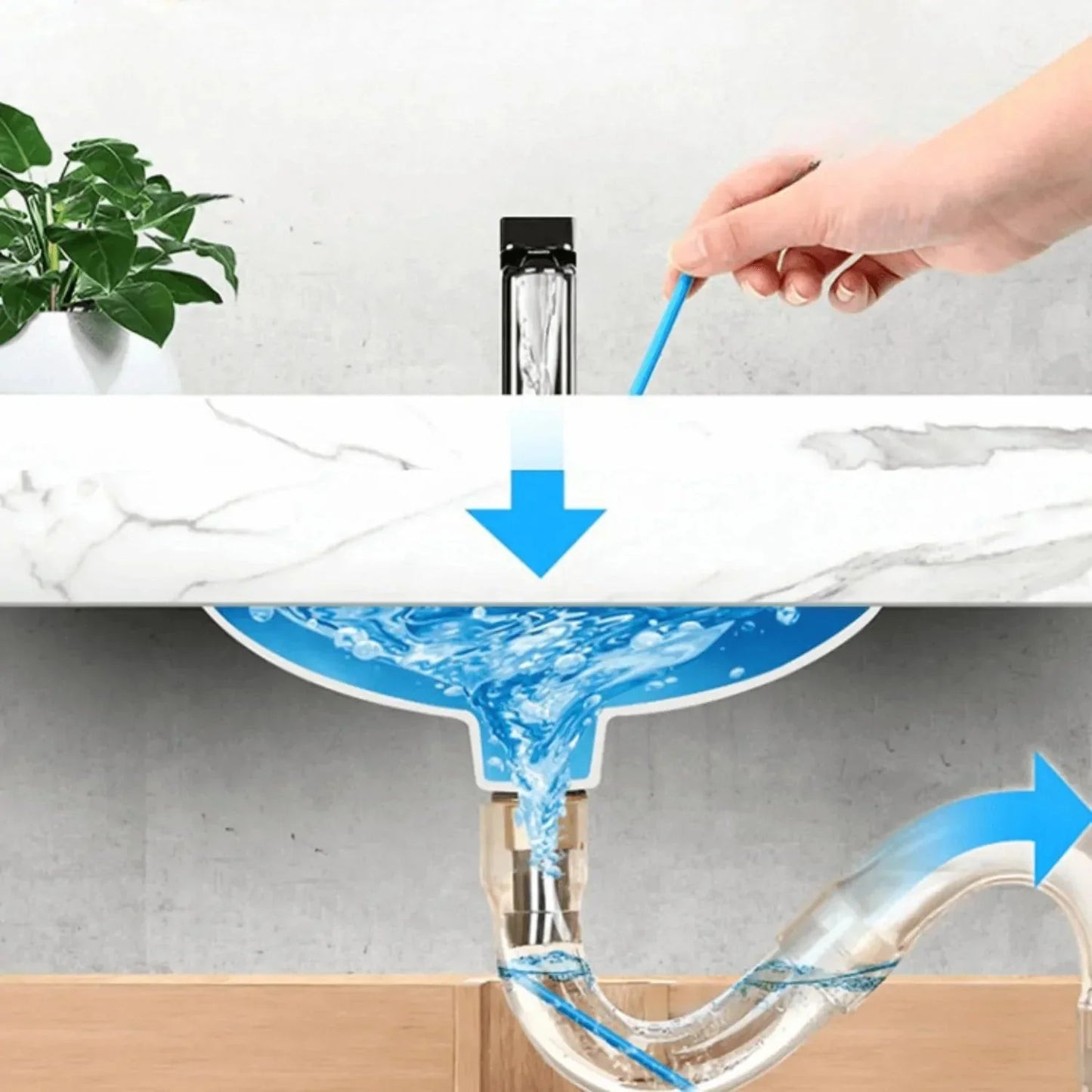 أعواد تسليك البالوعات لتنظيف الصرف الصحي - 12 عود - Makfool