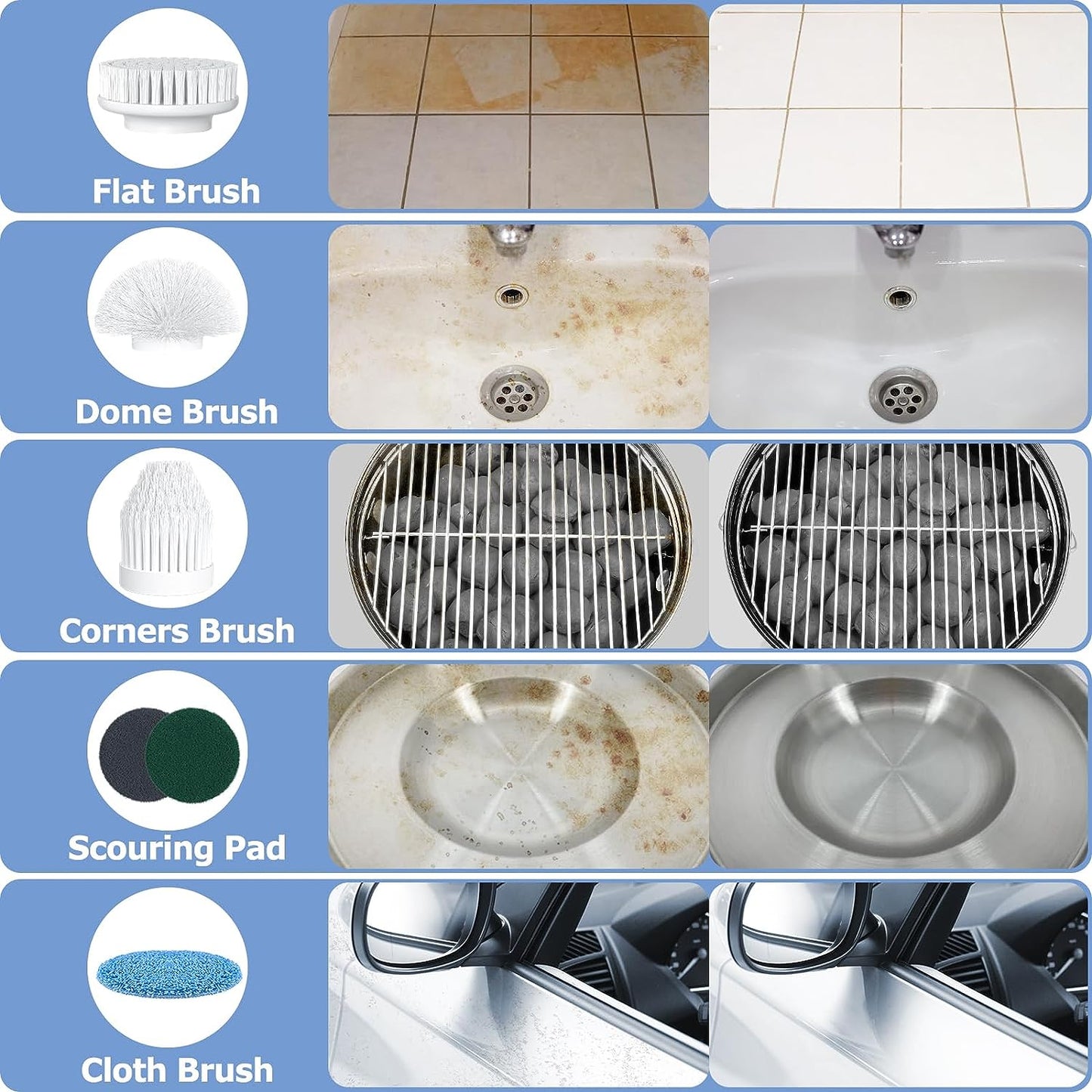 اداة تنظيف كهربائية مع 6 رؤوس مختلفة - Makfool