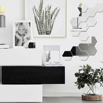 ديكور المرايا المميز سهل التركيب (12 قطعة) - Makfool