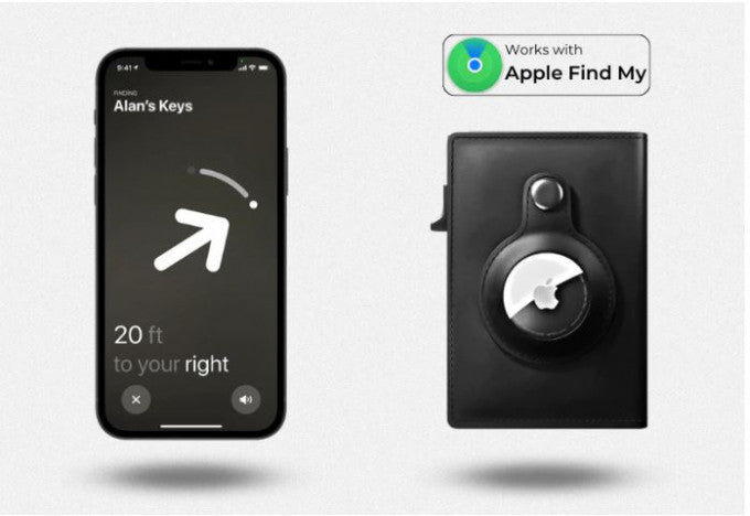  محفظة الجيب الجلدية بنظام حماية RFID  -AIRTAG - Makfool