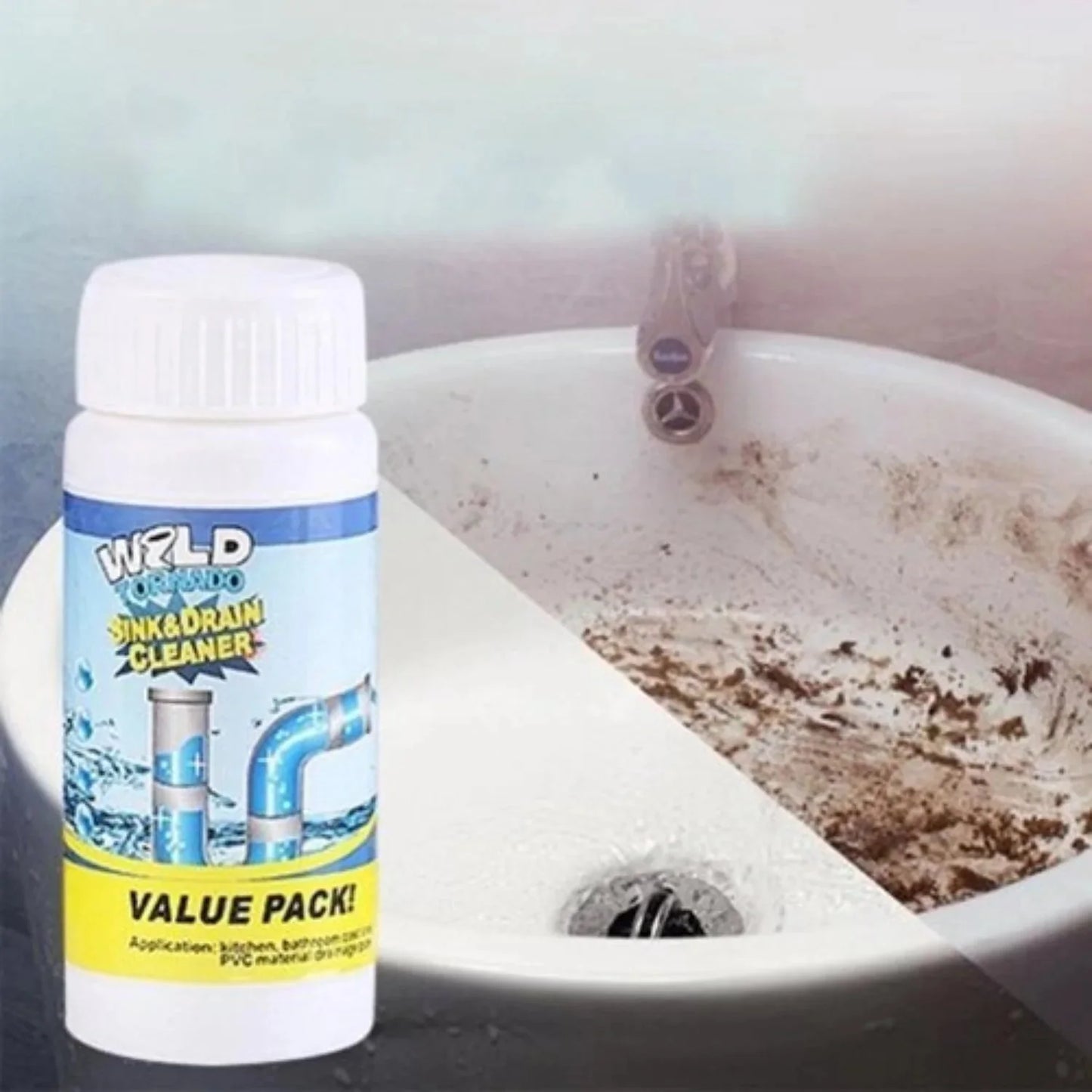 مسحوق تسليك البالوعات لتنظيف الصرف الصحي (عبوتين) - Makfool