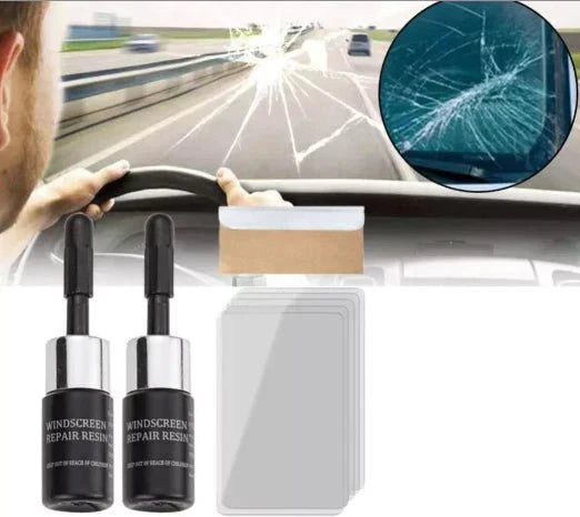 سائل إصلاح زجاج السيارات المكسور (عبوتين) - Makfool