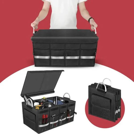 صندوق تخزين متعدد الوظائف للسيارة مع غطاء قابل للإزالة - Makfool