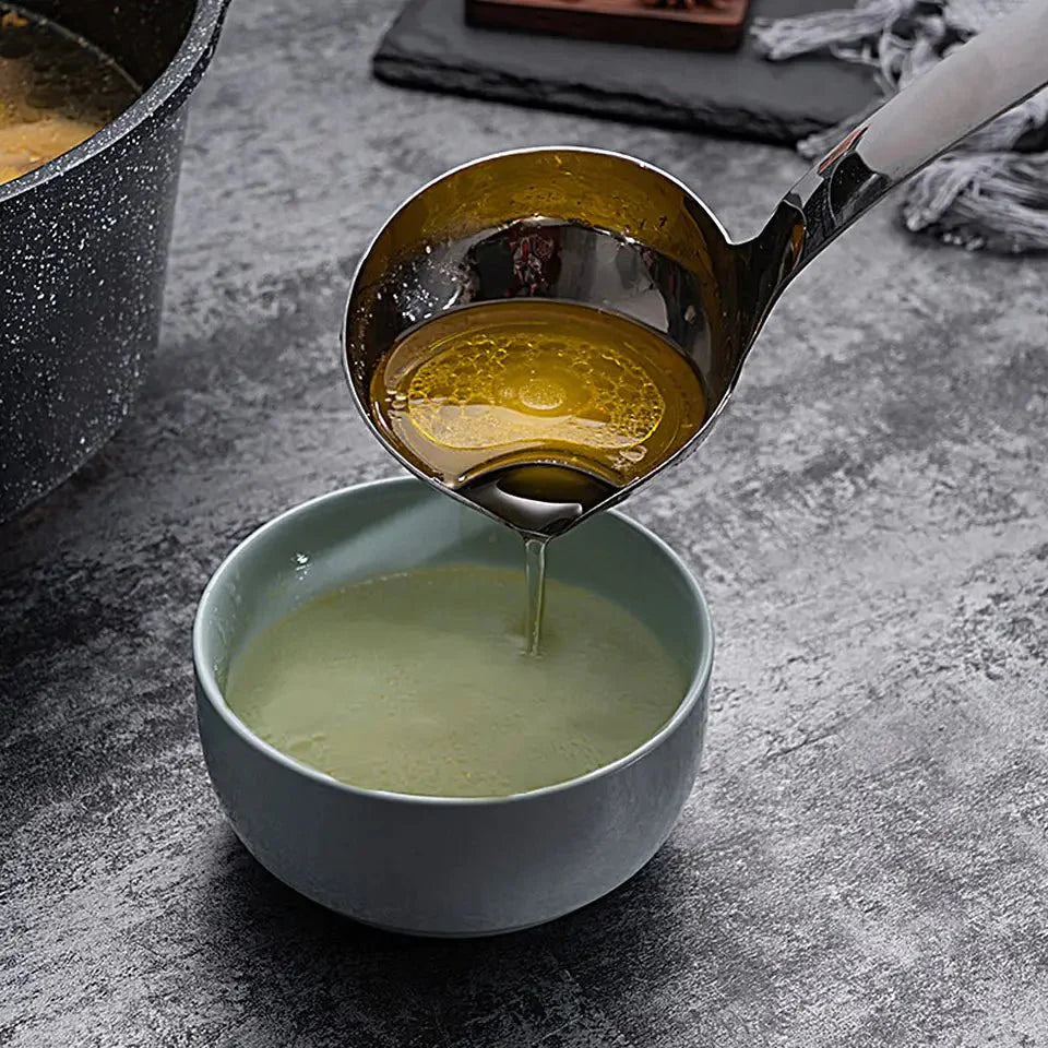 Stainless™ (نص دزينة 6 حبات) ملعقة تفصل الماء عن الزيت UAE - Makfool