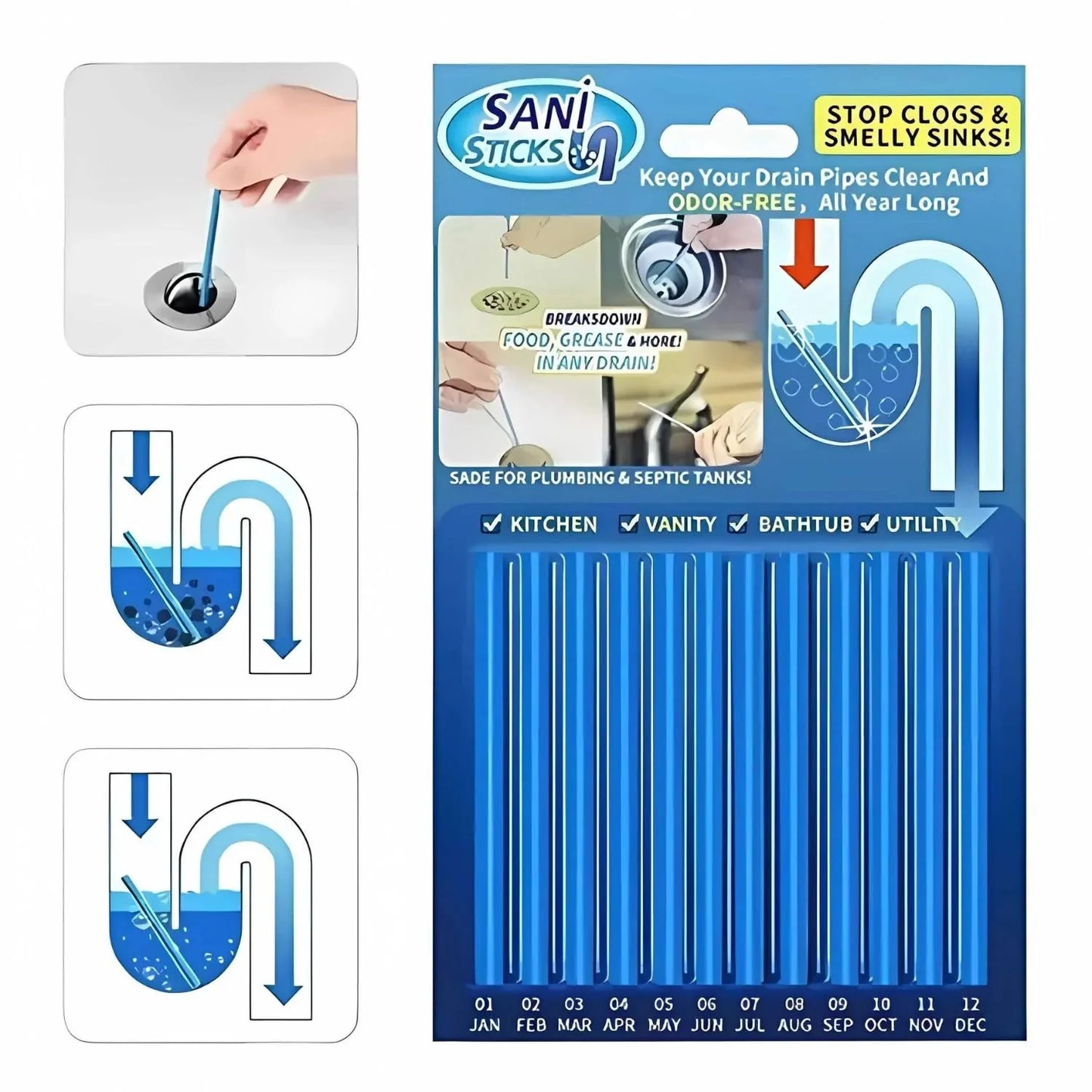 TK 2023 ( مجموعة كاملة من 6 علب تكفي سنة كاملة ) مادة تسليك المواسير الأسرع والاكثر فعالية - Makfool